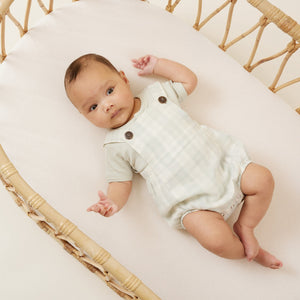 Aster and Oak Cotton Muslin Overall - Sage Gingham