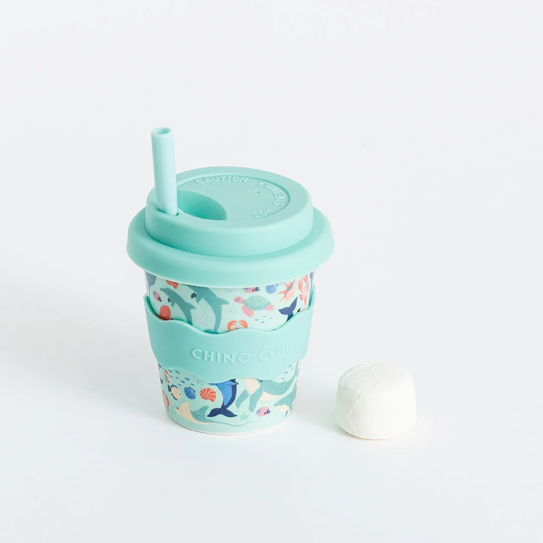 CHINO CLUB BABY CHINO CUP WITH LID | SEA CREATURES