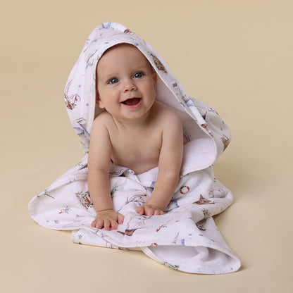 Snuggle Hunny Hooded Organic Cotton Towel | Set Sail