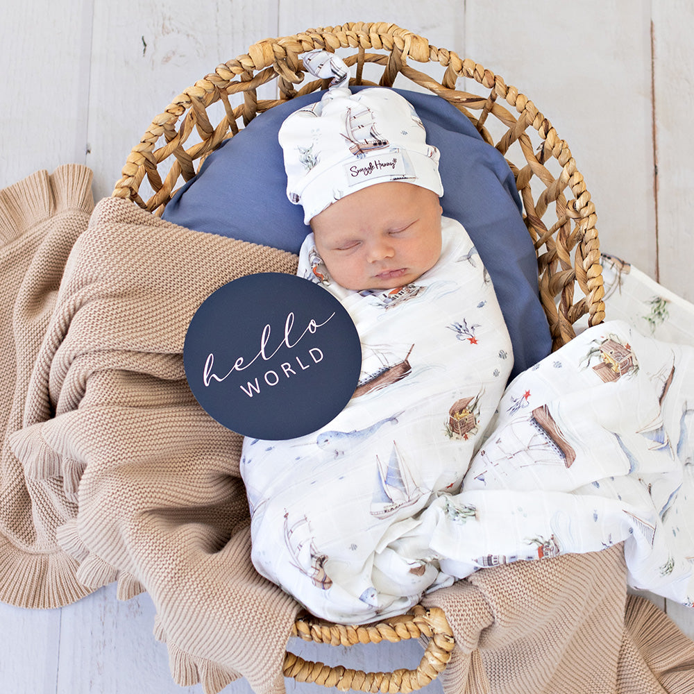 Snuggle Hunny Organic Cotton Muslin Wrap | Set Sail