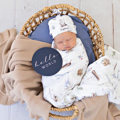 Snuggle Hunny Organic Cotton Muslin Wrap | Set Sail