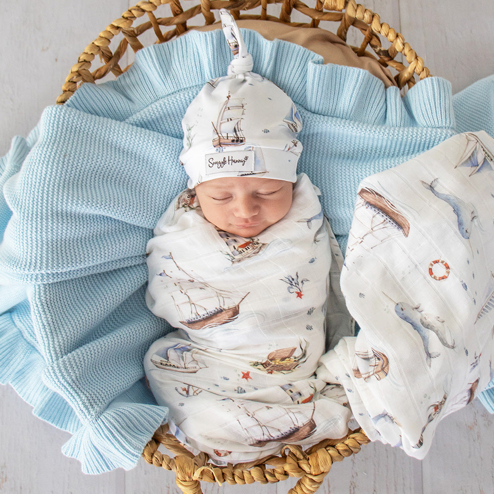 Snuggle Hunny Organic Cotton Muslin Wrap | Set Sail