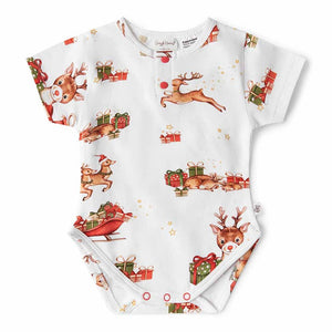snuggle hunny christmas romper - angus and dudley