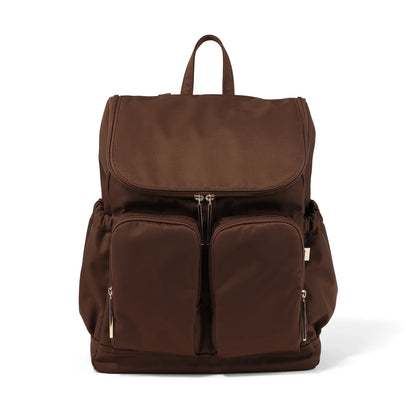 OIOI SIGNATURE NAPPY BACKPACK | NYLON CHOCOLATE