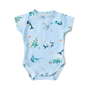 Snuggle Hunny Bodysuit Short Sleeve - Blue Ocean