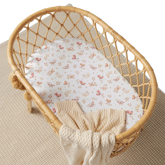 Snuggle Hunny Fitted Bassinet & Change Pad Cover - Butterfly