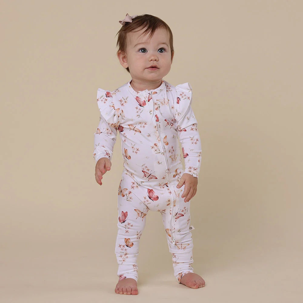 Snuggle Hunny Snugglesuit Convertible Romper - Butterfly