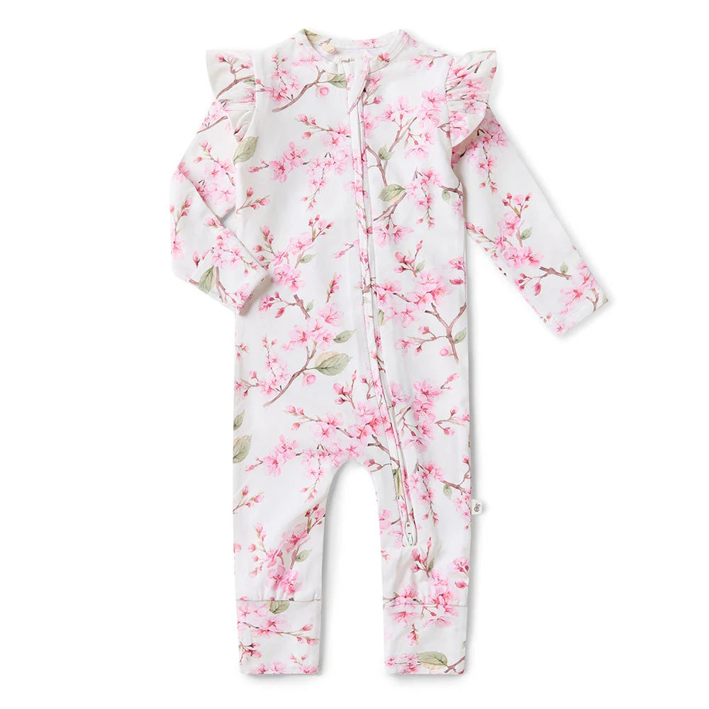 Snuggle Hunny Snugglesuit Convertible Romper - Cherry Blossom