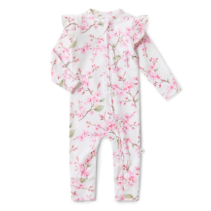 Snuggle Hunny Snugglesuit Convertible Romper - Cherry Blossom