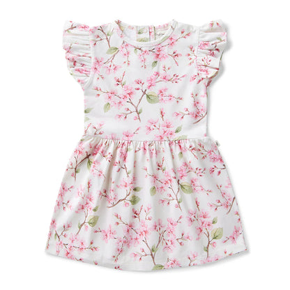 Snuggle Hunny Organic Cotton Short Sleeve Dress - Cherry Blossom