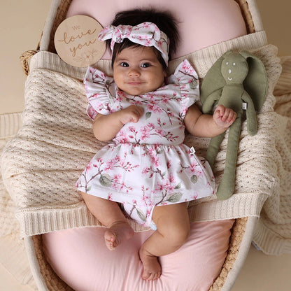 Snuggle Hunny Organic Cotton Short Sleeve Dress - Cherry Blossom