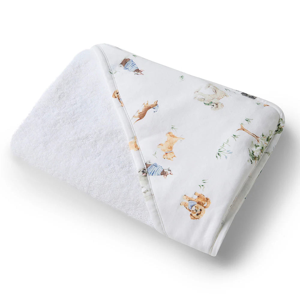 Snuggle Hunny Hooded Organic Cotton Towel - Dog Park