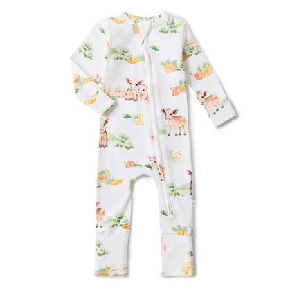Snuggle Hunny Snugglesuit Convertible Romper - Farm