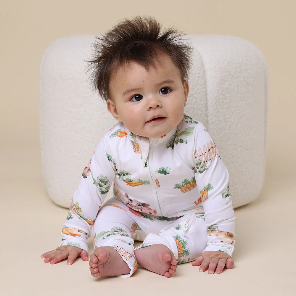 Snuggle Hunny Snugglesuit Convertible Romper - Farm