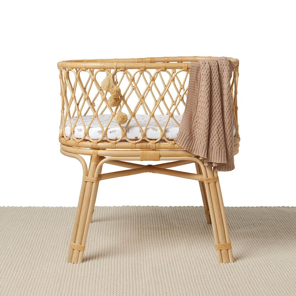 Snuggle Hunny Fitted Bassinet & Change Pad Cover | Garden Friends - Angus & Dudley Collections