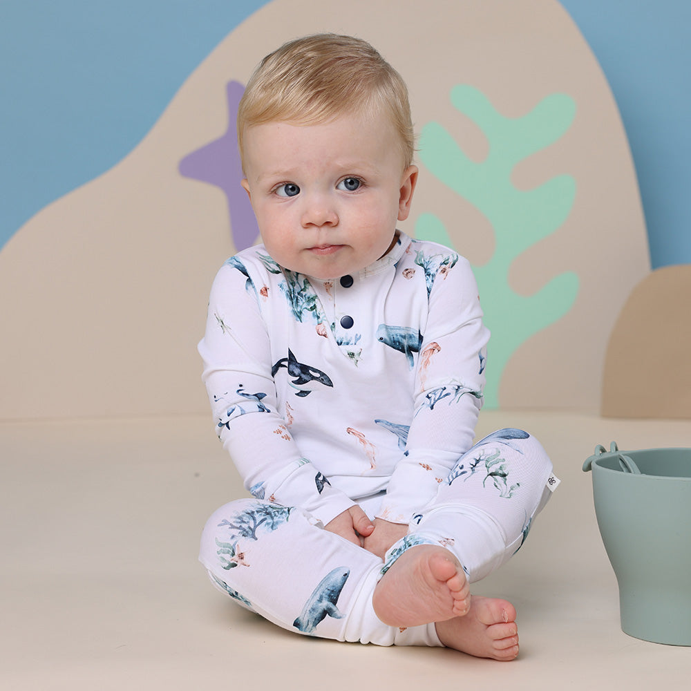 Snuggle Hunny Organic Cotton Growsuit - Ocean