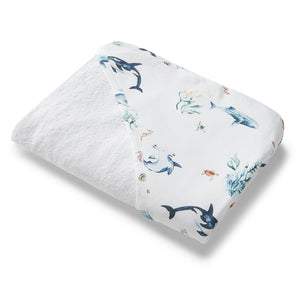 Snuggle Hunny Hooded Organic Cotton Towel - Ocean