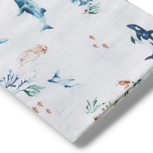 Snuggle Hunny Organic Cotton Muslin Wrap - Ocean