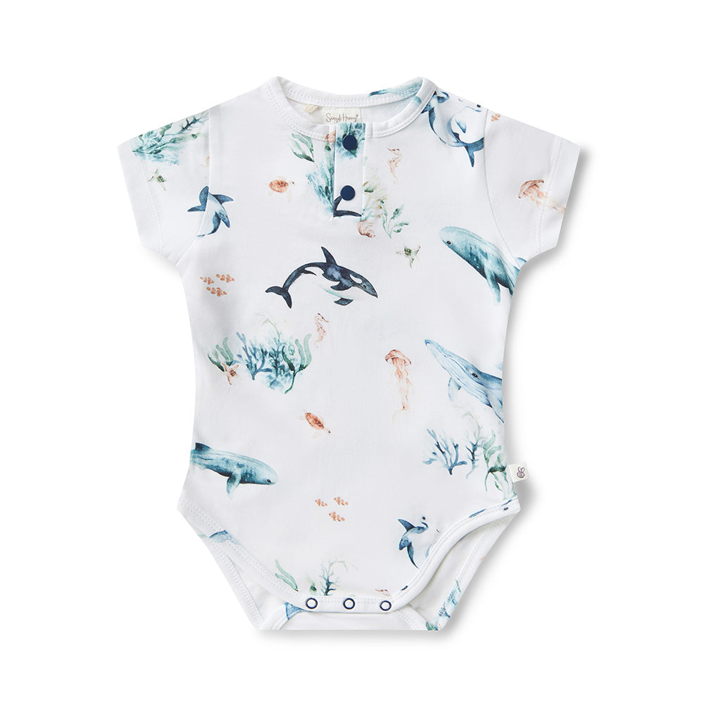 Snuggle Hunny Bodysuit Short Sleeve - Ocean