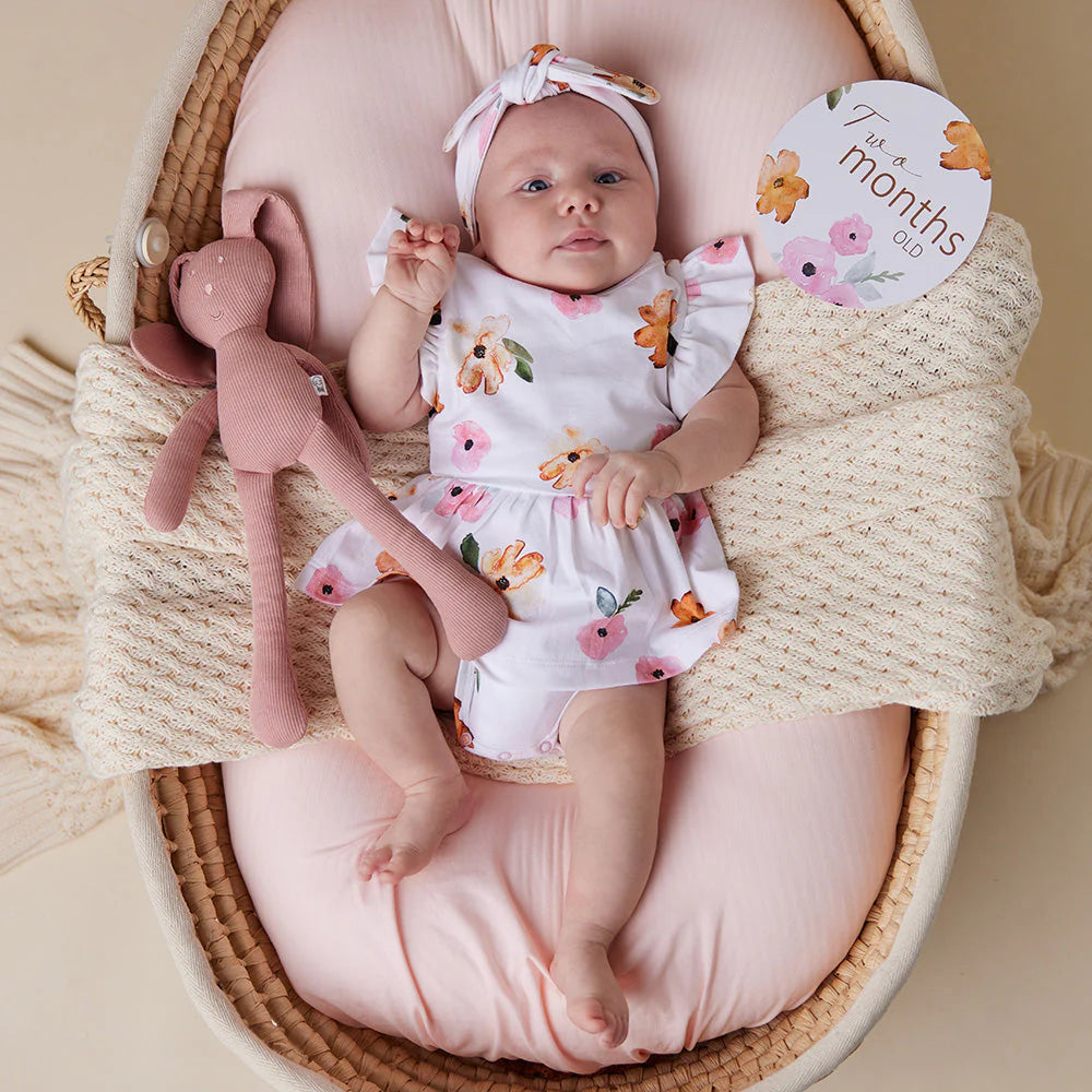 Snuggle Hunny Organic Cotton Short Sleeve Dress - Poppy