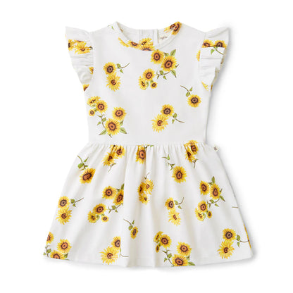 Snuggle Hunny Organic Cotton Short Sleeve Dress - Sunflower