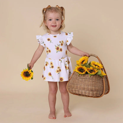 Snuggle Hunny Organic Cotton Short Sleeve Dress - Sunflower