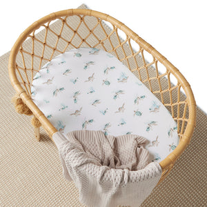 Snuggle Hunny Fitted Bassinet & Change Pad Cover - Turtle