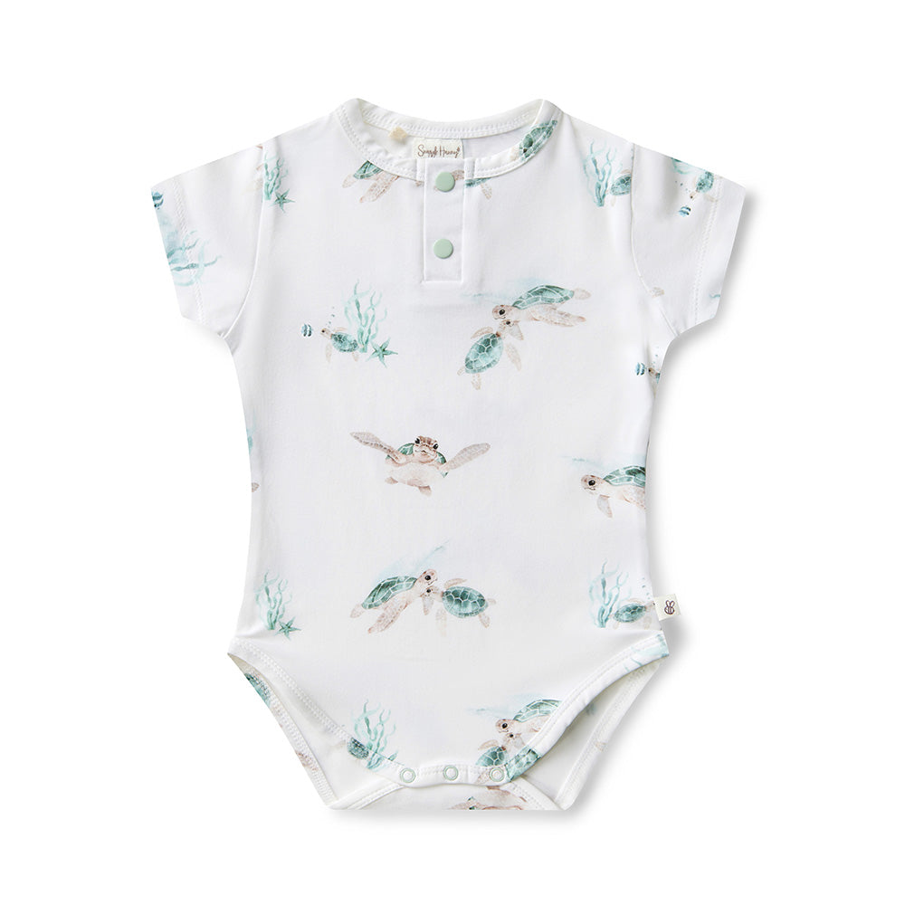 Snuggle Hunny Bodysuit Short Sleeve - Turtle