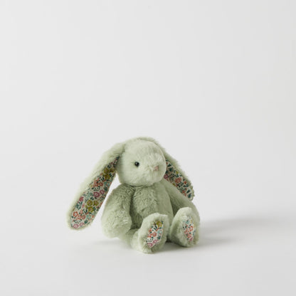 JIGGLE AND GIGGLE BUNNY RATTLE | MINT FLORAL