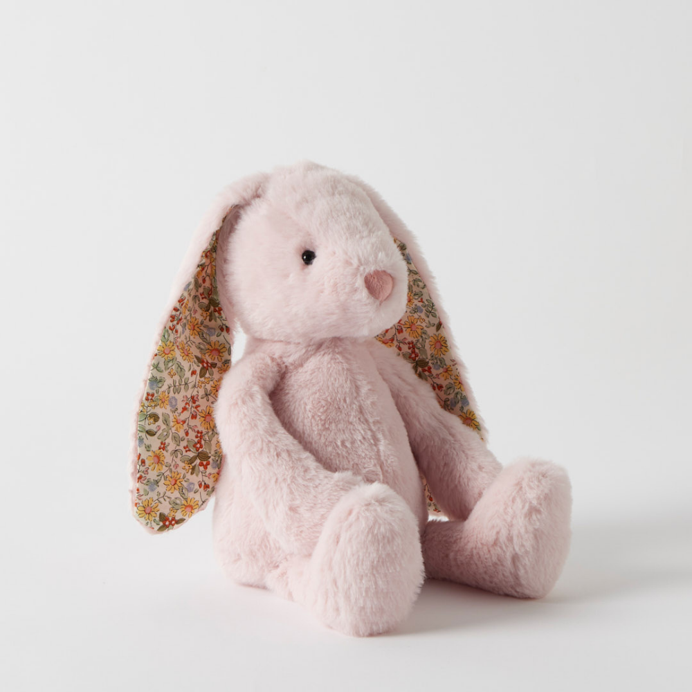 JIGGLE AND GIGGLE MEDIUM SOFT TOY BUNNY | PINK FLORAL