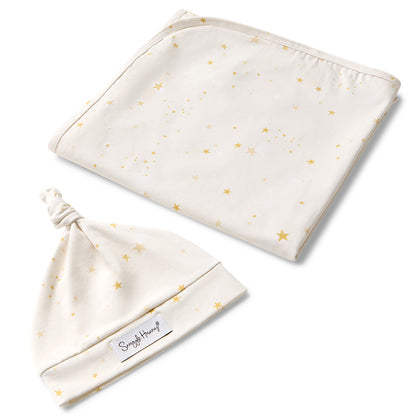 Snuggle Hunny Jersey Wrap and Beanie Set | Stardust
