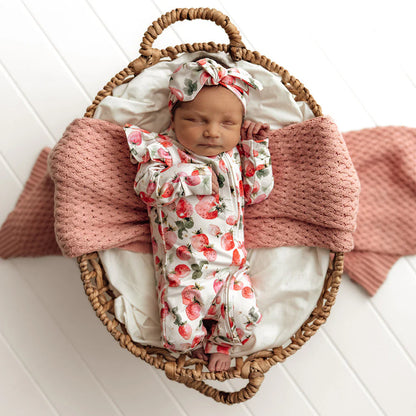 Snuggle Hunny Snugglesuit Convertible Romper - Strawberry