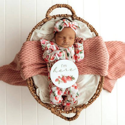 Snuggle Hunny Snugglesuit Convertible Romper - Strawberry