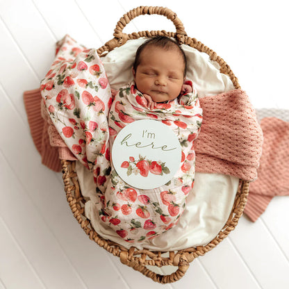 Snuggle Hunny Organic Cotton Muslin Wrap - Strawberry