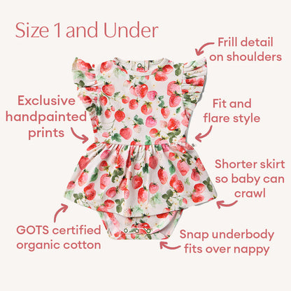 Snuggle Hunny Organic Cotton Short Sleeve Dress - Strawberry