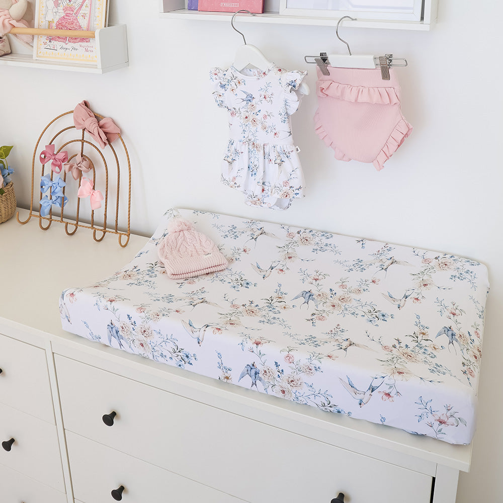 Snuggle Hunny Fitted Bassinet & Change Pad Cover | Sweet Swallows
