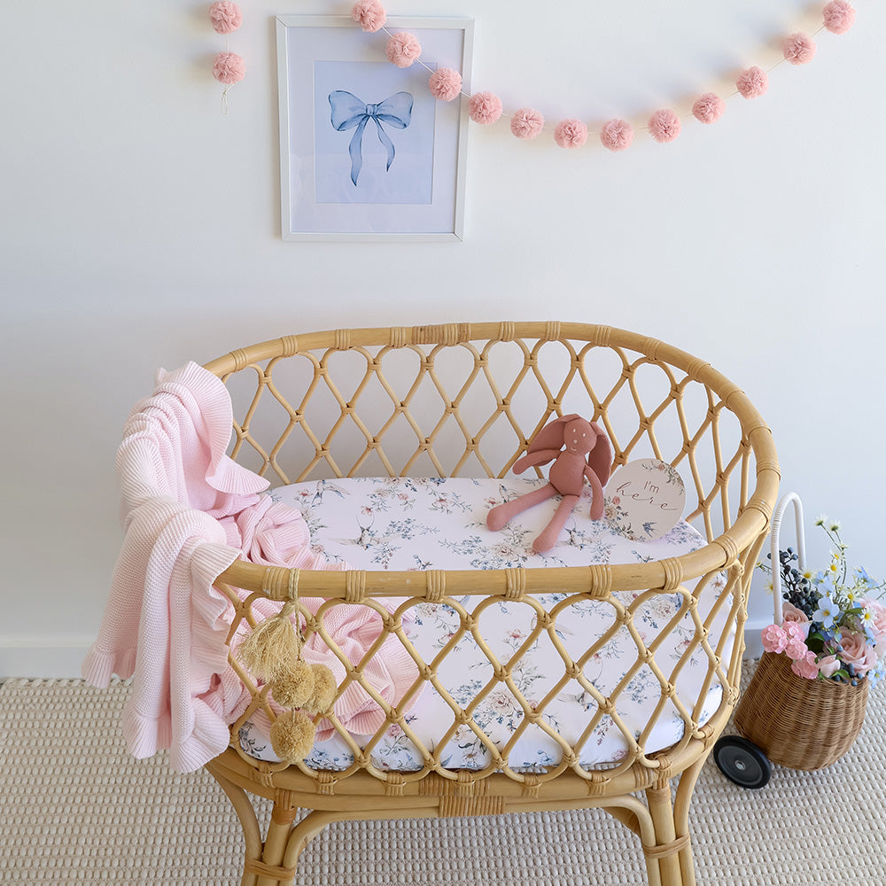 Snuggle Hunny Fitted Bassinet & Change Pad Cover | Sweet Swallows
