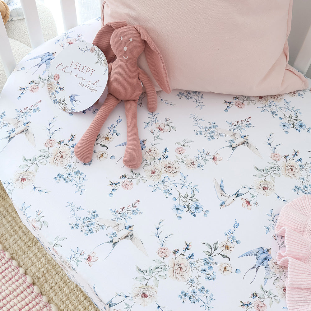 Snuggle Hunny Fitted Cot Sheet | Sweet Swallow