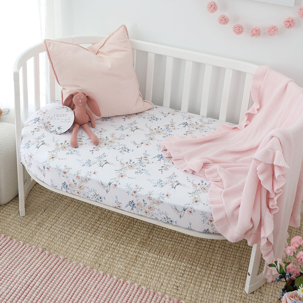 Snuggle Hunny Fitted Cot Sheet | Sweet Swallow
