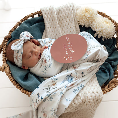Snuggle Hunny Jersey Wrap and Headband Set | Sweet Swallows