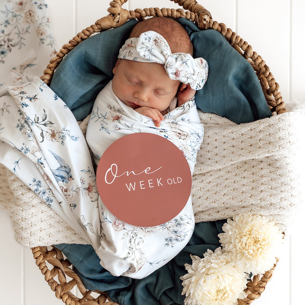 Snuggle Hunny Jersey Wrap and Headband Set | Sweet Swallows