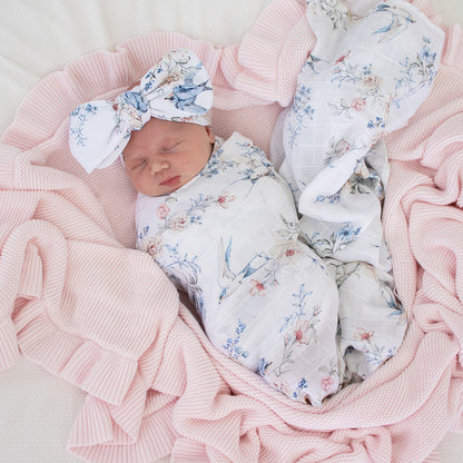 Snuggle Hunny Organic Cotton Muslin Wrap | Sweet Swallows