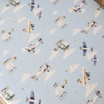 Snuggle Hunny Fitted Cot Sheet - Taking Flight
