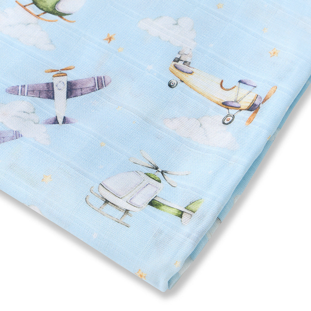Snuggle Hunny Organic Cotton Muslin Wrap - Taking flight