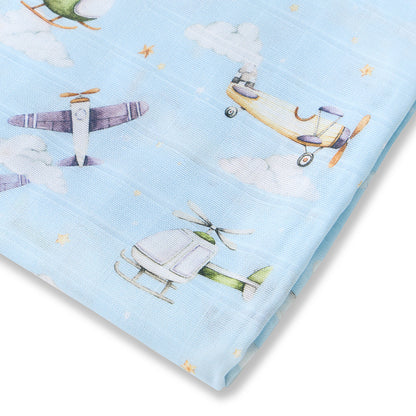 Snuggle Hunny Organic Cotton Muslin Wrap - Taking flight