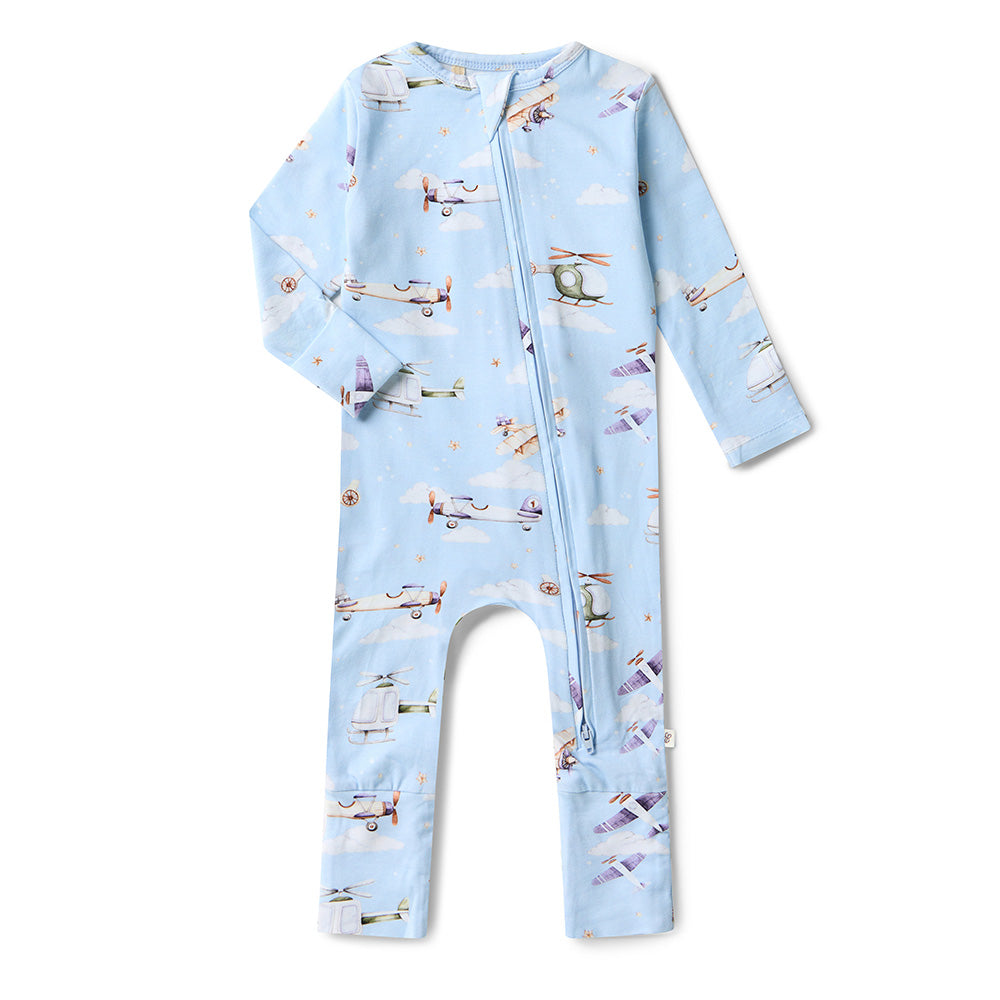 Snuggle Hunny Snugglesuit Convertible Romper - Taking Flight