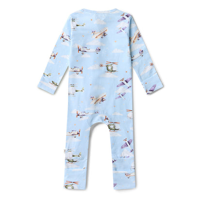 Snuggle Hunny Snugglesuit Convertible Romper - Taking Flight