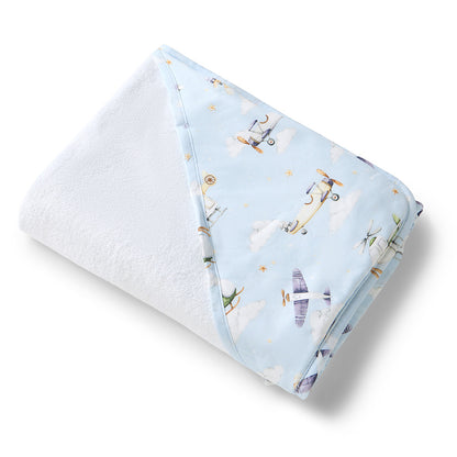 Snuggle Hunny Hooded Organic Cotton Towel - Taking Flight