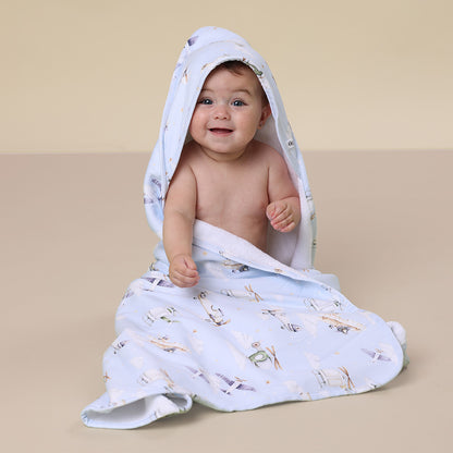 Snuggle Hunny Hooded Organic Cotton Towel - Taking Flight