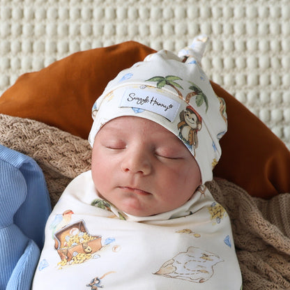 SNUGGLE HUNNY | JERSEY WRAP AND BEANIE SET | TREASURE ISLAND